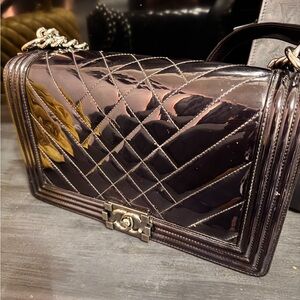 Elegant Black Quilted Chain Clutch Chanel